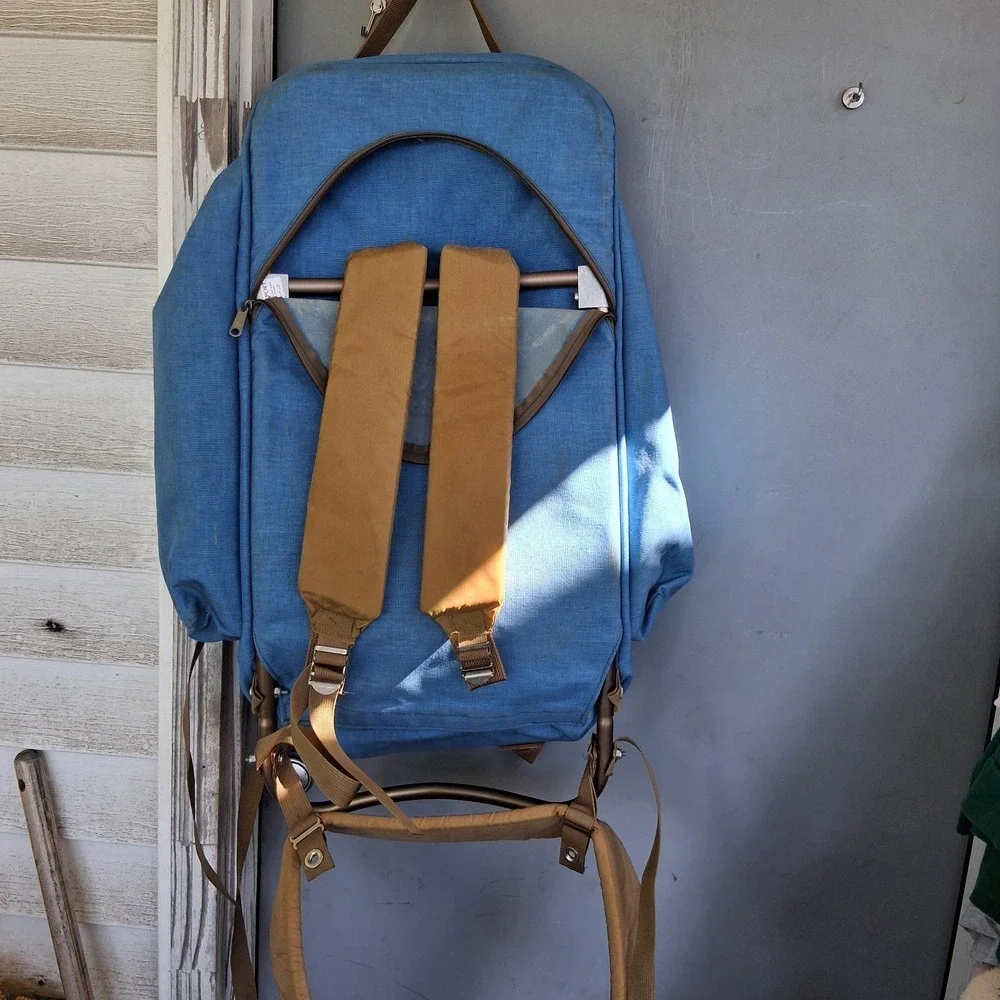 Vintage Jansport Hiking Camping‎ Backpack External Frame Blue EVC